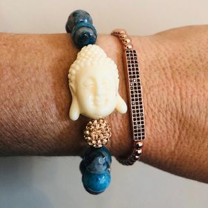 COPY - Buddha bracelet $40 Blue Apatite is beauti…